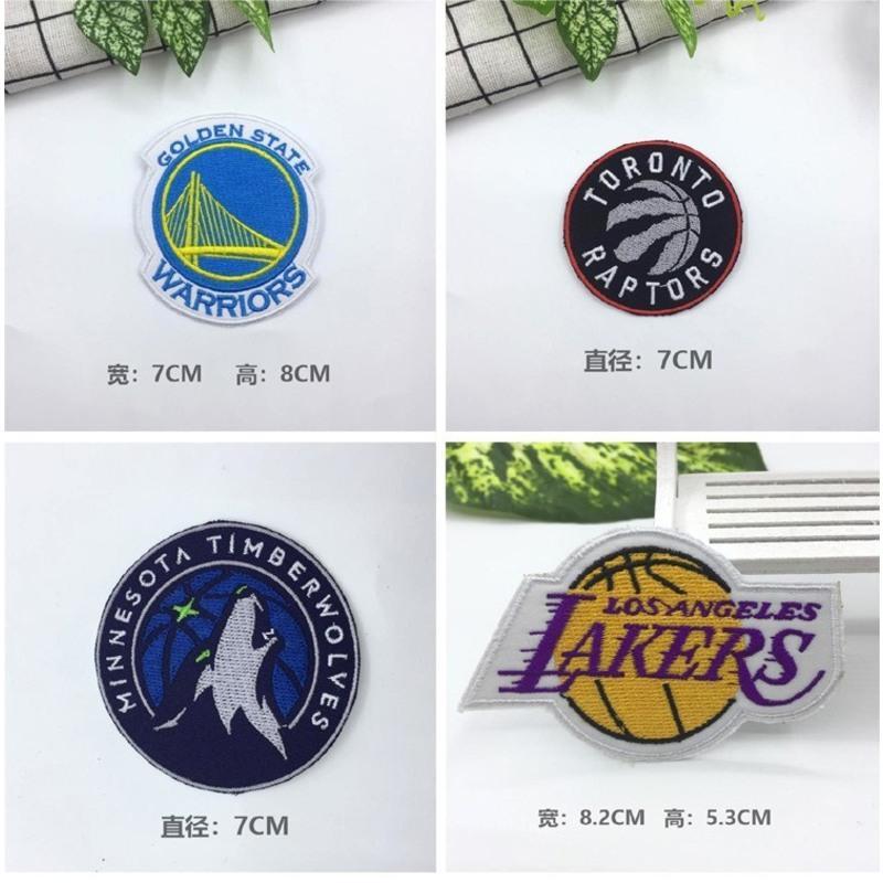 明黄色 步行者队 NBA篮球队标志LOGO湖人勇士快船猛龙衣服刺绣徽章辅料DIY补丁布贴
