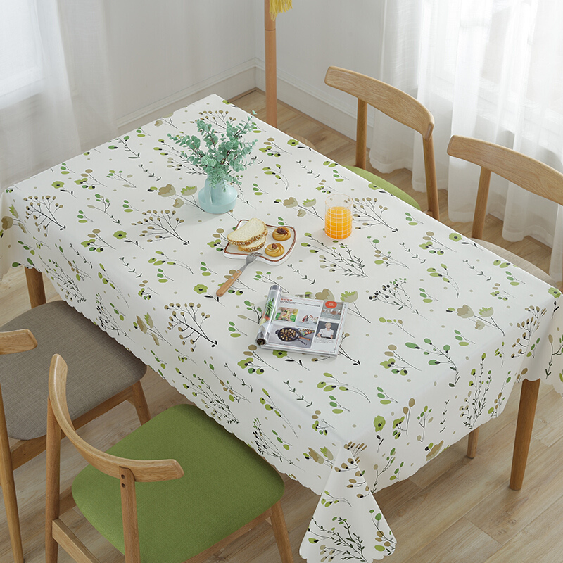 茶几餐桌印花桌布布艺塑料田园台布垫防水防烫防油免洗长方形家用