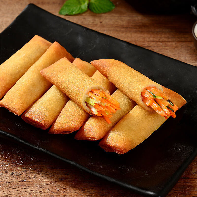 千味央厨春卷外层酥脆色泽金黄油炸半成品豆沙全素酥皮236g*6袋高清大图