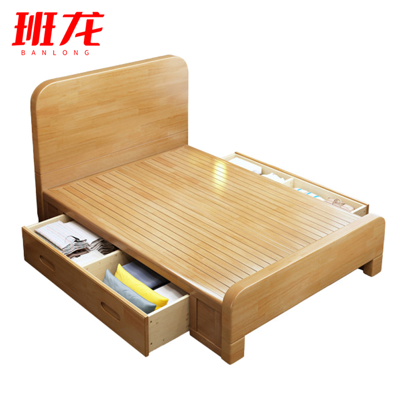 班龙员工床1*2米原木色张高清大图