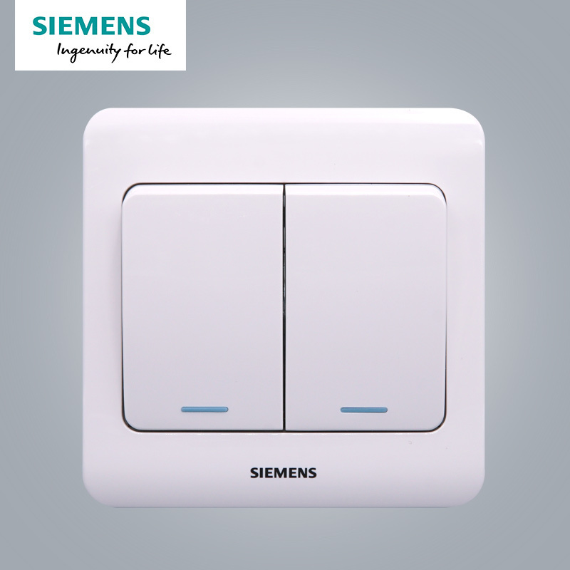 西门子(SIEMENS)开关插座 远景雅白系列二开双控带荧光5TA01171CC1