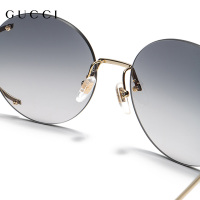 Gucci/古驰太阳镜女2020新款潮防紫外线圆形时尚无框墨镜GG0645S-001-57