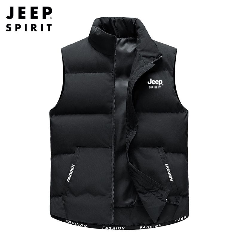JEEP SPIRIT棉马甲男冬季坎肩外套休闲保暖背心2024秋冬新款