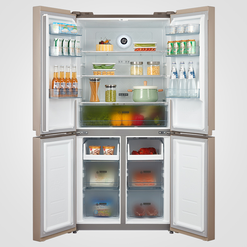 美的(Midea)BCD-468WTPM(E) 468升十字对开门多门冰箱 纤薄机身 变频节能 风冷无霜 静音省电