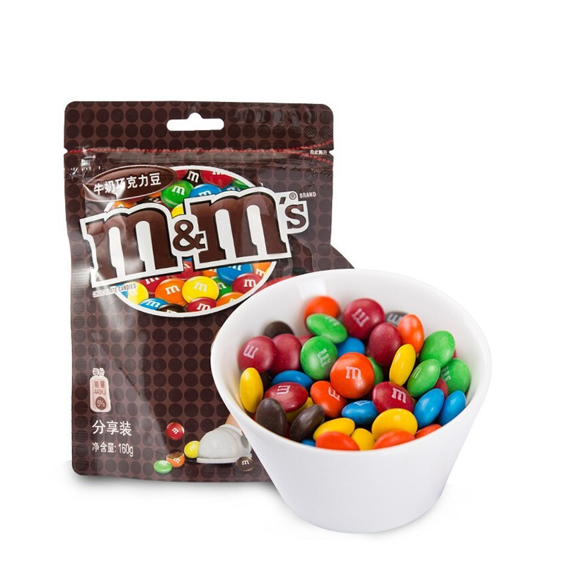 德芙(Dove)M&M’s 彩豆分享装牛奶巧克力豆 160g /袋装 休闲 零食 巧克力