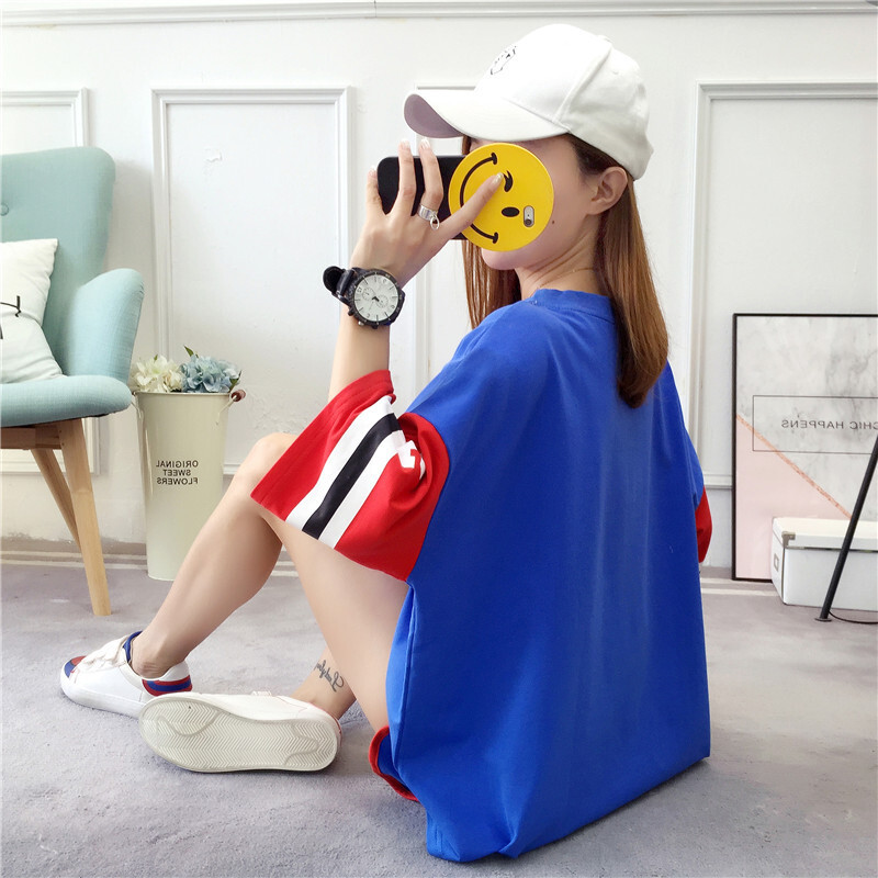 休闲时尚运动套装女夏季2018宽松韩版学生短袖短裤夏天两件套