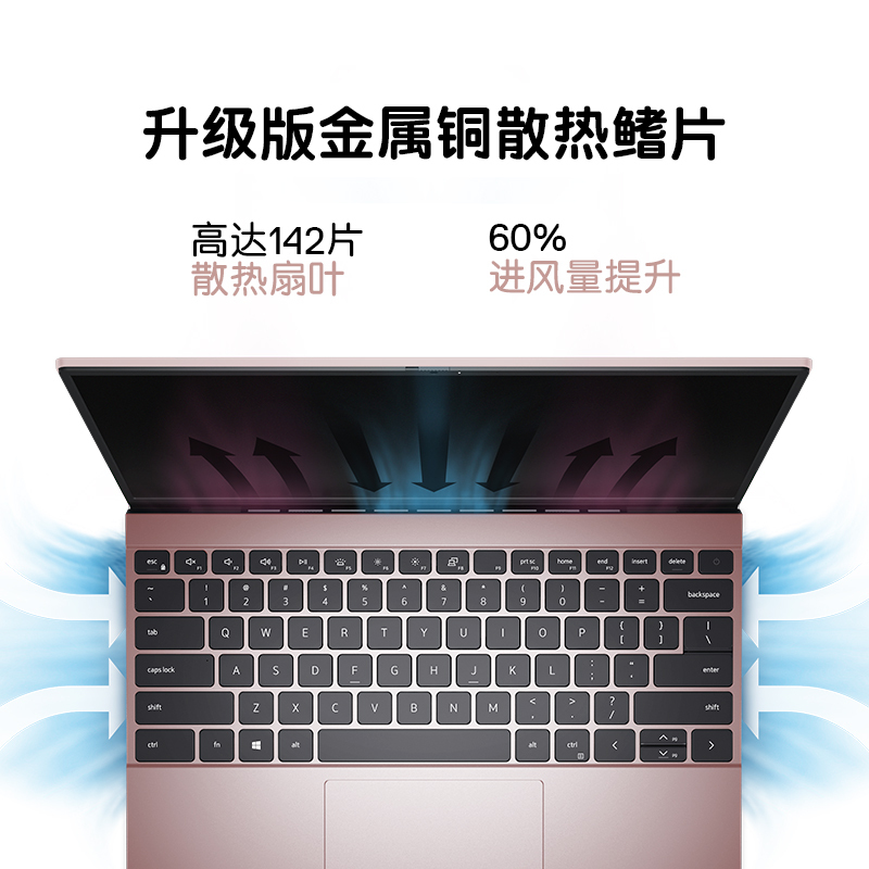 戴尔(DELL)灵越13Pro-5310 13.3英寸十一代英特尔酷睿i7学生商务办公轻薄本笔记本电脑(标压i7-11370H 16GB 512GB固态 锐炬Xe显卡)粉