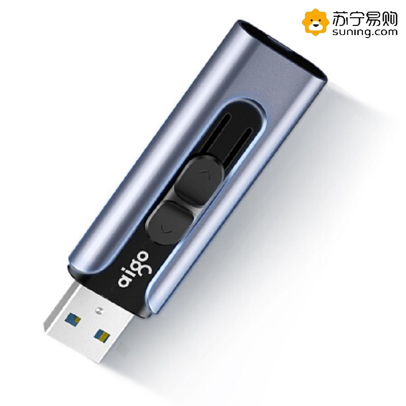 爱国者（aigo）U335优盘 32GB 蓝色USB3.0 金属推拉款 U盘 时尚高速