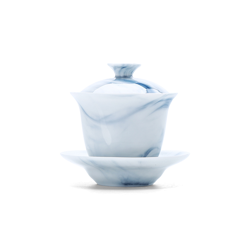 領藝 盖碗茶杯大号三才盖碗陶瓷茶具薄胎手工窑变茶杯 如梦令盖碗