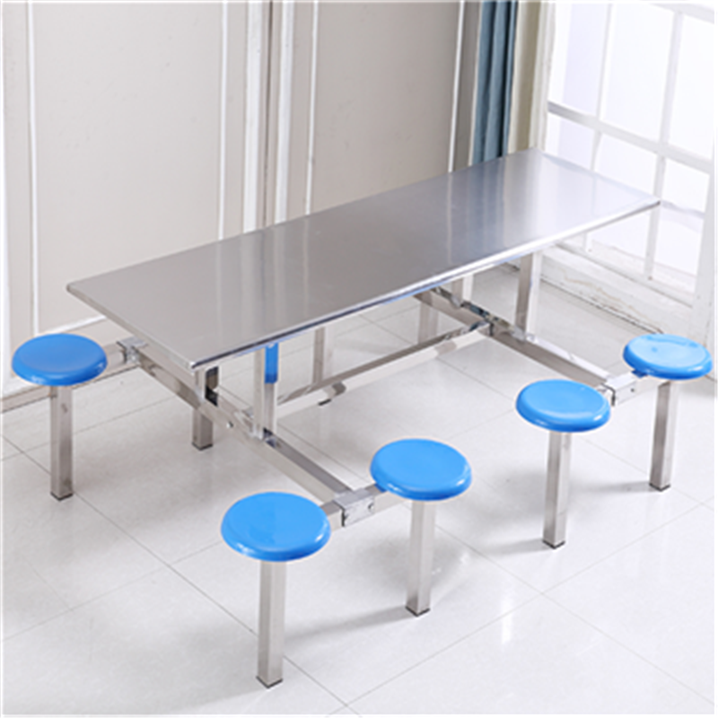 业飞QY-272不锈钢餐桌八人位高清大图