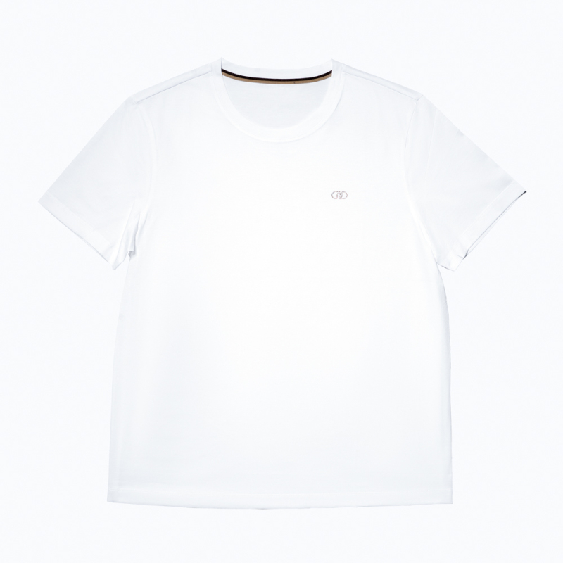 尘界男士白色短袖T恤男夏季圆领纯色纯棉打底衫