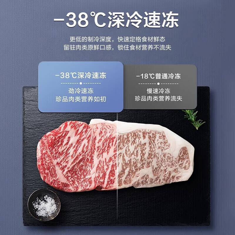 海尔241升冰柜风冷无霜冷柜家用大容量一级能效-38度超低温速冻冷冻柜BC/BD-241WGHEB1