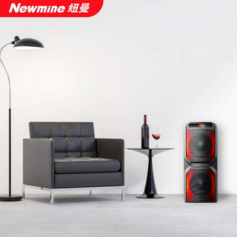 纽曼蓝牙音箱A2双喇叭 双咪版 LED氛围灯户外蓝牙音箱广场舞音响家用低音炮大功率6.5英寸双喇叭兼容多设备高清大图