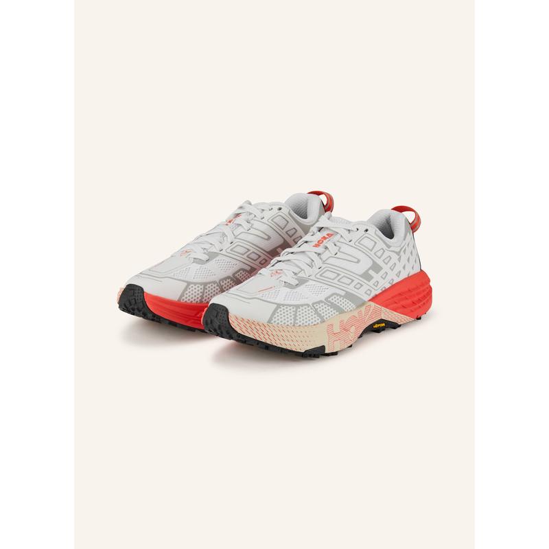 Hoka One One男运动鞋轻便越野跑鞋SPEEDGOAT 2缓震户外鞋户外徒步越野跑步 WEISS/_HELLGRAU/_ORANGE 37