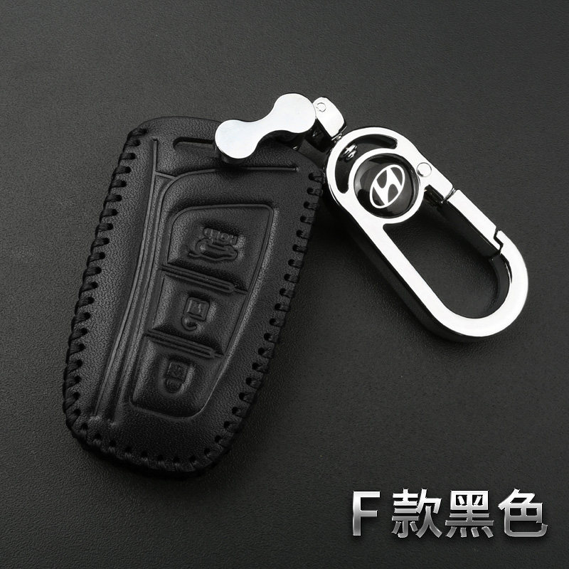 北京现代瑞纳悦动真皮钥匙套途胜领动名图悦纳朗动专用汽车钥匙包汽车钥匙包_534_375_198_760 F款黑色