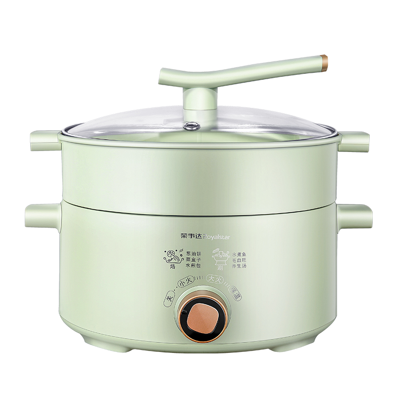 荣事达电火锅RHG-35DA 3.5L大容量1200W机械控温家用多功能煮锅快煮省电设计