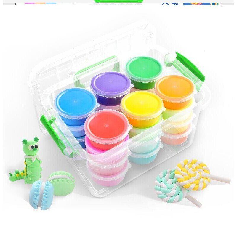 橡皮泥彩泥玩不干不变硬可反复使用传统幼儿园儿童橡皮泥新纸 24色[粉色卡通滚轮收纳箱]-731高清大图