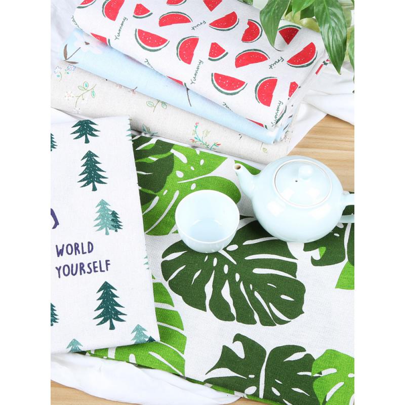 家柏饰(CORATED)10米价 棉麻布料背景布挂布少女心窗帘沙发巾面料北欧格子花布高清大图