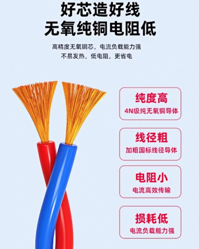 津达线缆 低烟无卤耐火双绞线电压300/300V WDZN-RYS-2*2.5mm² 米高清大图