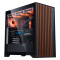先马森悦ATX台式游戏电脑主机箱木条式前板/玻璃侧透/支持背插式主板/410mm显卡/360水冷位 黑色单机箱