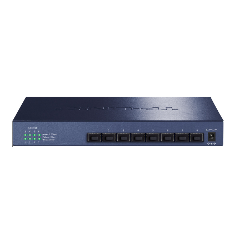 TP-LINK TL-SH1008F 8光口全2.5G高速网络交换机超千兆监控摄像头电脑企业级商用办公家用tplink