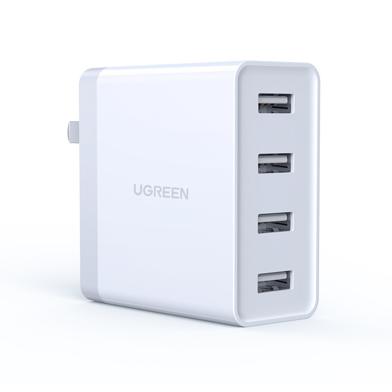 绿联(Ugreen)CD147白色 四口USB充电器 折叠款高清大图