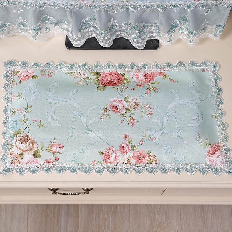 布艺蕾丝电脑罩台式主机罩键盘盖布电脑三件套盖防尘罩