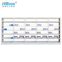 HiBoss图书馆书架钢制书店学校双面资料架阅览室档案架铁架