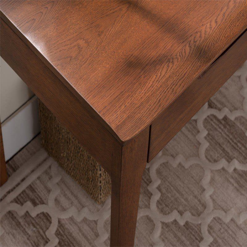 全实木书桌北欧简约现代学习桌白橡木三抽写字台办公桌图片