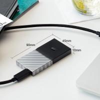 西部数据(WD)512GB Type-C移动硬盘 固态(PSSD) My Passport SSD (小巧便携 高速传输)WDBKVX5120PSL