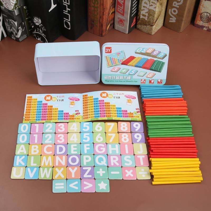 儿童算术棒幼儿园一年级小学加减法学习数学运算学具盒算数小木棒图片