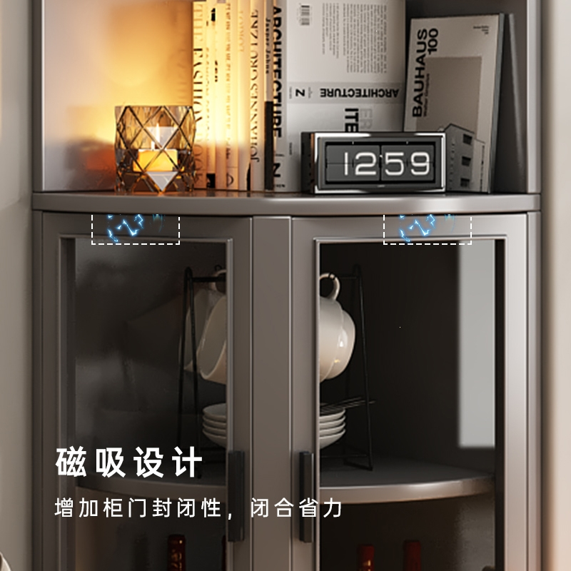 芊怡(QIANYI)墙边转角柜客厅落地边角柜靠墙置物架三角形拐角收纳柜子家用书架