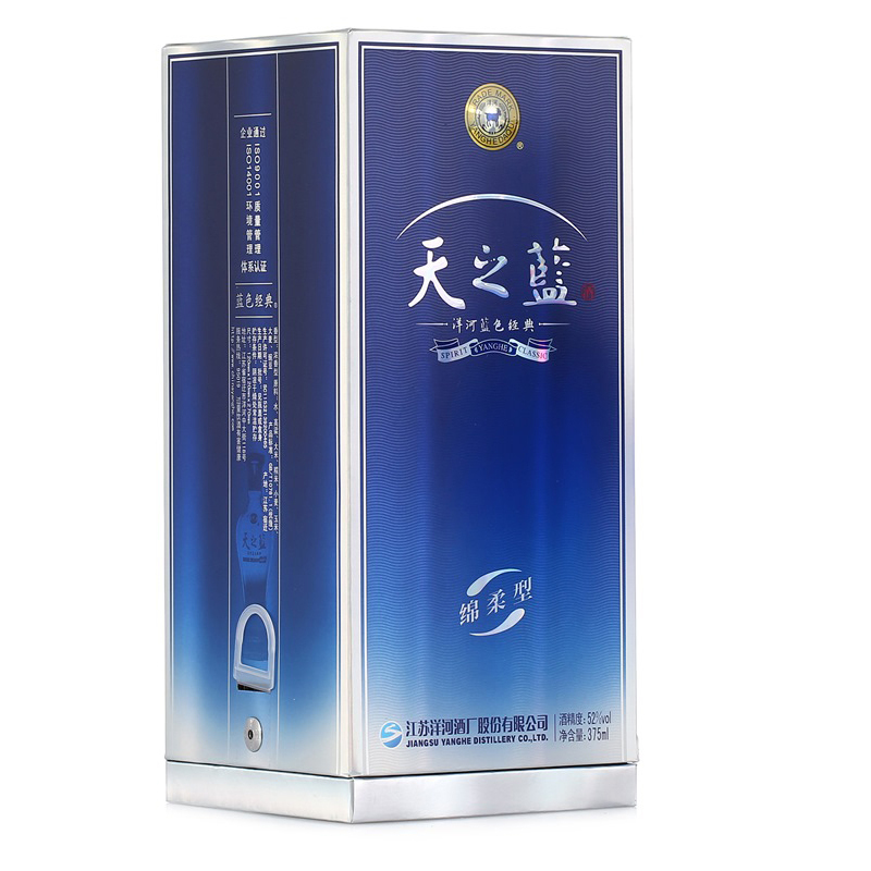 洋河 蓝色经典 天之蓝52度375ml*6瓶 整箱装 浓香型白酒(新老包装随机发货)