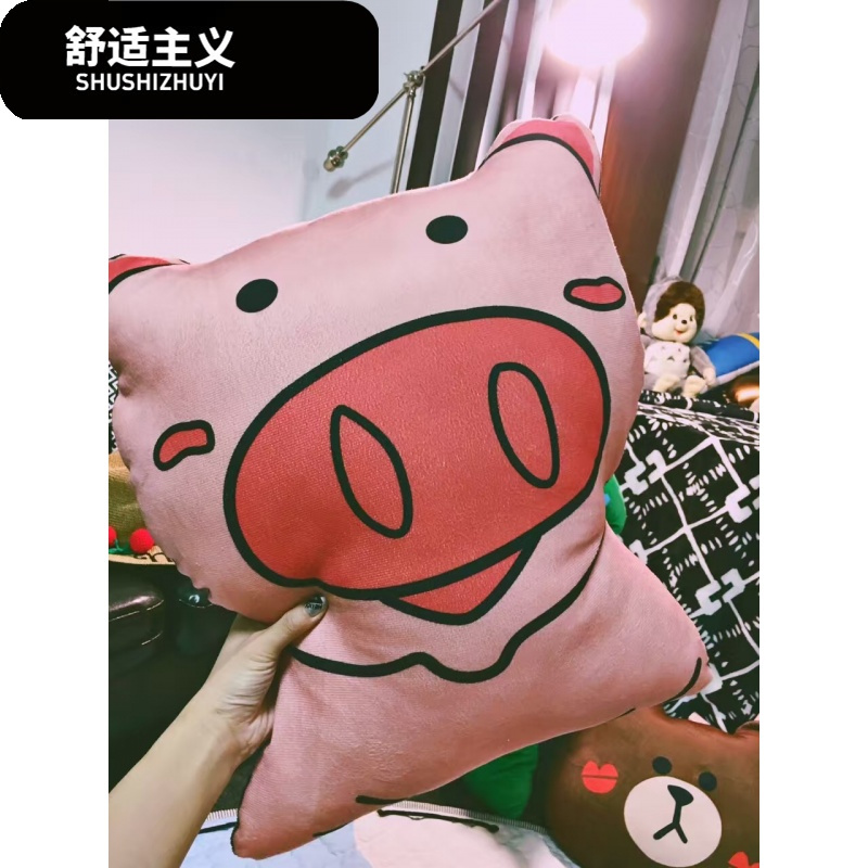 笑脸抱枕汽车双面卡通靠垫拍摄摆件沙抱枕可爱玩偶圣诞树