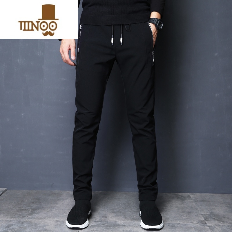 YANXU冬季裤子男加绒加厚宽松直筒休闲裤男士运动长裤2023新款潮流高清大图