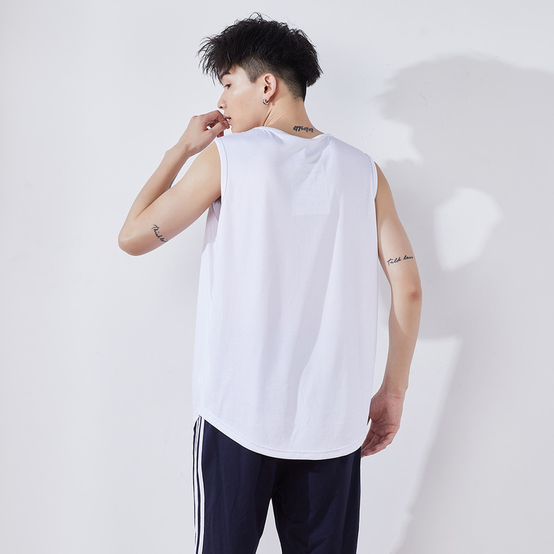 2折价299元唐狮夏新款背心无袖t恤男纯棉宽松运动风上衣青少休闲坎肩