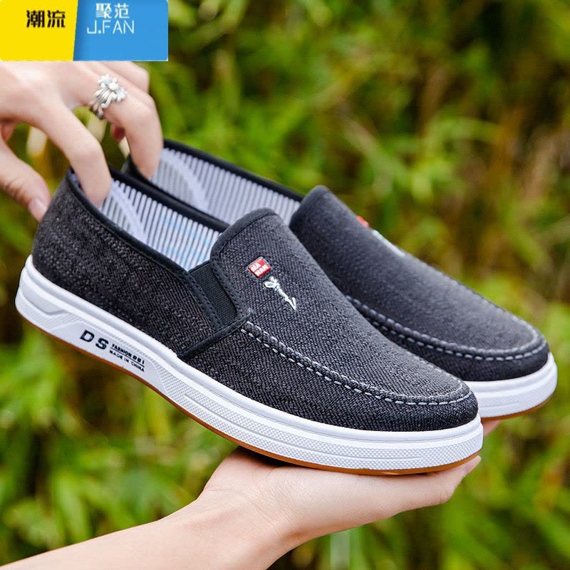 聚范新款老北京布鞋男鞋夏季帆布鞋男士休闲鞋舒适轻便鞋防滑低帮潮鞋图片