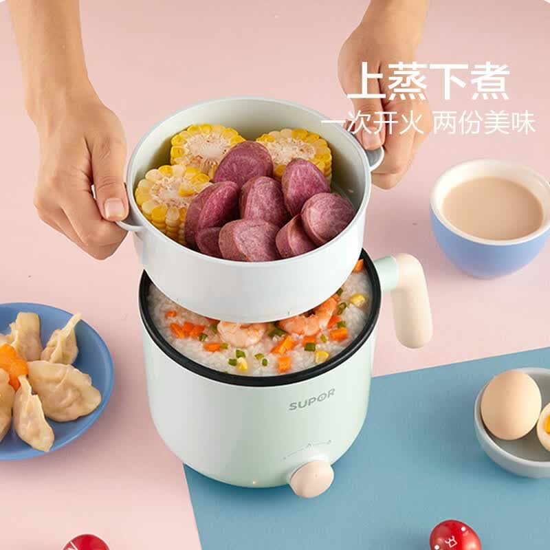 苏泊尔电火锅H12YK29 1.2L铝合金不粘内锅 600W旋钮控温 小巧便携快煮设计高清大图
