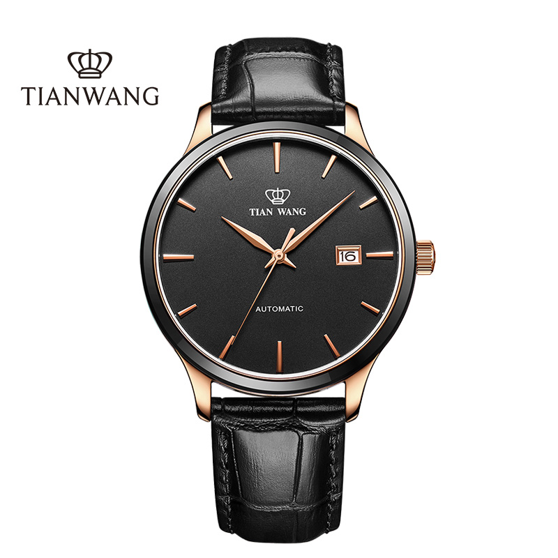 天王表(TIANWANG)手表 正品手表男士自动机械表皮带时尚陶瓷圈腕表防水男表51035