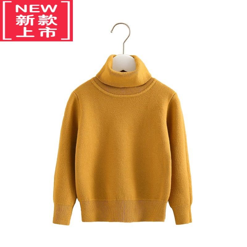 可莉允宝宝高领毛衣2022秋冬新款男童女童一体绒针织衫xn-0210图片