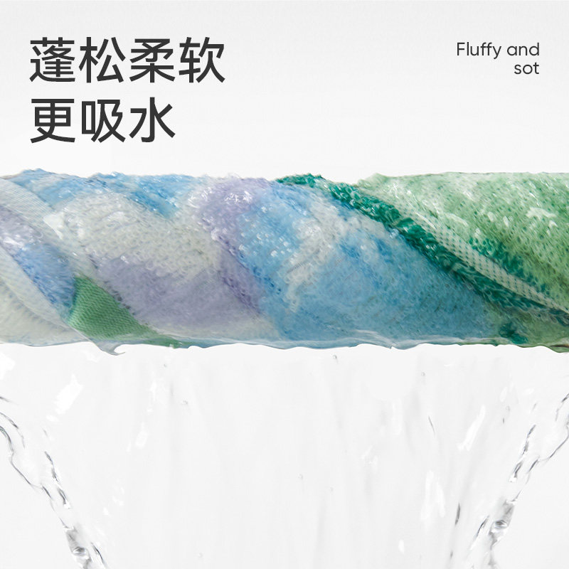 洁玉 大师系列-可以裱起来当壁画的毛巾-初日之境单条巾礼盒34cm*76cm 125g/条高清大图