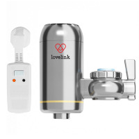 热恋(LoveLink)免安装电热水龙头 过水热快速热 冷热家用小厨宝 即热式电热水器 SJX3银色+漏保插头两件套
