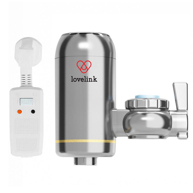 热恋(LoveLink)免安装电热水龙头 过水热快速热 冷热家用小厨宝 即热式电热水器 SJX3银色+漏保插头两件套
