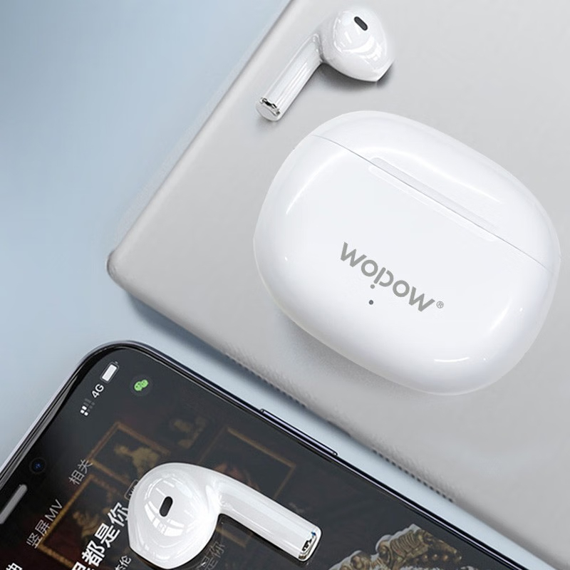 沃品(WOPOW)TWS蓝牙耳机 打电话听音乐运动耳机 TWS09 白色高清大图