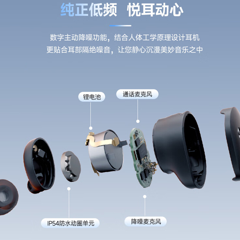 JBL TUNE BUDS琉璃豆真无线蓝牙耳机 主动降噪运动耳机 苹果华为小米带麦游戏耳机 磨砂黑