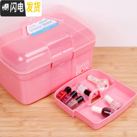 三维工匠美甲工具箱糖果色收纳盒美甲师专用多功能大号双层手提足浴收纳箱