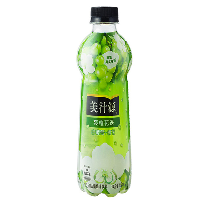 美汁源 爽粒花语槐花风味葡萄汁饮料 420ml*12瓶装 pet 整箱装 可口