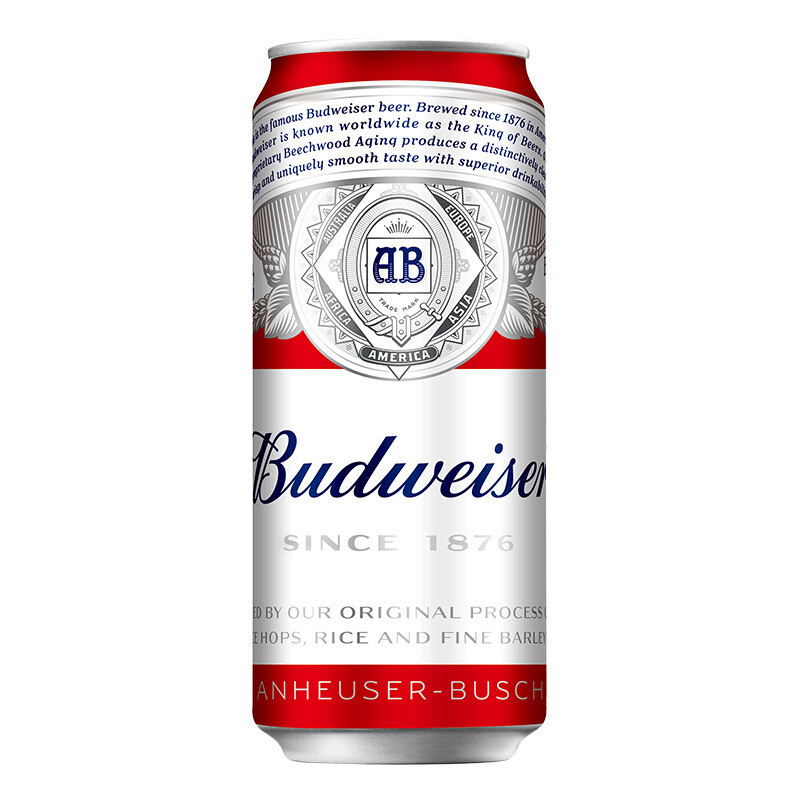 Budweiser/百威啤酒经典醇正450ml*18听整箱