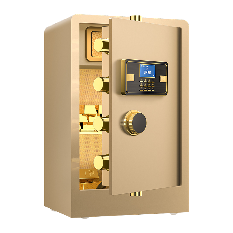 臻远ZY-NW-BXGS-45全钢实心保险柜办公防盗保险箱 高80cm金色电子款高清大图