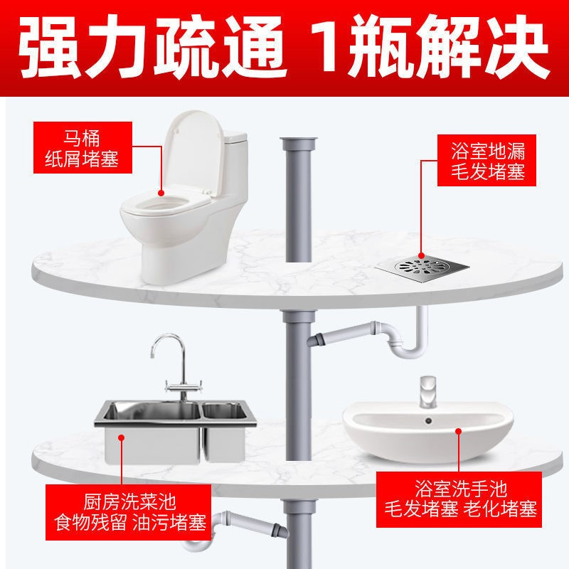 兴洽管道疏通剂I//疏通剂1瓶装// 0kg 管道疏通剂强力厕所神器马桶地漏厨房下水道除臭油污分解溶解堵塞